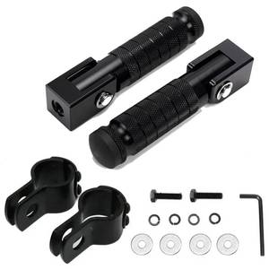 lot 18477 image: XINGWU M8 Motorcycle Foot Pegs 90 Degree Foldable Footpegs CNC Anti-Skid Footrest Universal for Yamaha Honda Suzuki Aprilia Electric Car Motorbike Mini Bike Dirt Pit Bike Passenger Pedal (Black)