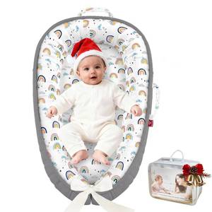 lot 19004 image: Baby Lounger - 100% Cotton Baby Lounger for Newborn with Lounger Cover, Portable Baby Nest for Home and Travel, Waterproof Lining, Newborn Babies Essentials Gifts