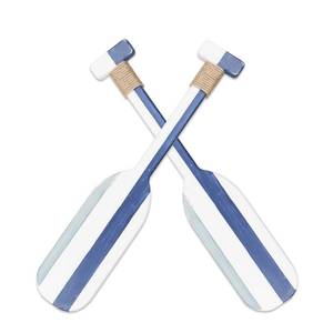 lot 19007 image: Meching 2 Pack 19.7 Inch Nautical Wooden Double Oar Decor with Rope Nautical Oar Paddles Wall Decor Door Hanging Ornament Beach Theme Home Decoration��Vintage blue��