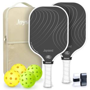 lot 19012 image: Joysent Pickleball Paddles Set, USAPA Approved Carbon Fiber Pickleball Set of 2 with Beginner Pickleball Rackets, Indoor Outdoor Pickle Balls for Adults Men Women, JT-1