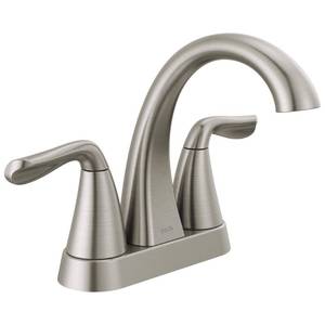 lot 19015 image: Delta Arvo Centerset Bathroom Faucet, Brushed Nickel 2-Handle Bathroom Faucet, Delta Bathroom Sink Faucet, Brushed Nickel 3-Hole Bathroom Faucet, Spotshield Stainless 25840LF-SS
