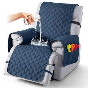 lot 19027 image: TAOCOCO 100% Waterproof Recliner Covers, Recliner Sofa Covers with Leg Straps, Reversible Recliner Couch Cover for Reclining Chair, Washable Couch Protector for Pets Kids(1 Seater 22, Ocean Blue)