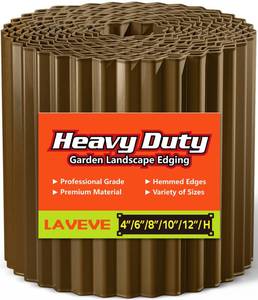 lot 19046 image: LAVEVE Corrugated Metal Garden Edging 10 x 20Ft, Landscape Edging Border for Lawn, Flower Bed, Garden Fence, Paver Edging (Bronze)