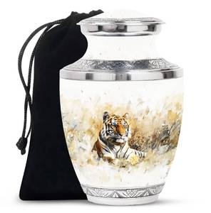 lot 19062 image: JAGSHASHI Tiger Urns for Human Ashes Adult - Cremation Urn Human Ashes - Urns for Male Dad - Funeral Urn for Mom (10 inch Pack of 1
