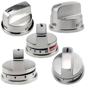 lot 19996 image: Funmit Upgrade Gas Stove Knobs Replacements for LG LRG30357ST LRG30355ST LRG30855ST Gas Range, 4PCS EBZ37189611 Range Control Knob and 1PCS EBZ37189609 Range Burner Control Knob (Super Boil)