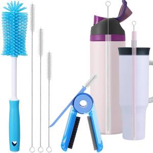 lot 20004 image: XANGNIER 5 Pcs Water Bottle Cleaner Brush Set for Owala 24oz32oz40oz Cup,Multifunctional Bottle Brush and Long Straw Cleaner Brush,Cleaning Kit for OwalaStanleyYeti Tumbler Cup Accessories