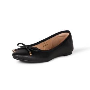 lot 20019 image: Amazon Essentials Womens Comfortable Round Toe Ballet Flats with Bow, Black, 6.5