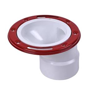 lot 20022 image: Oatey 3 in. or 4 in. PVC Offset Closet Flange with Metal Ring without Test Cap