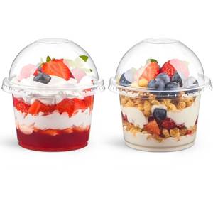 lot 20035 image: Kucoele 50 Pack 9 OZ Clear Plastic Cups with Dome Lids, Dessert Cups Parfait Cups Party Serving Cups for Yogurt, Fruit, Pudding and Ice Cream