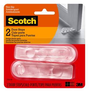 lot 20451 image: Scotch Door Stoppers, 2 Count, 1-18 in., Flexible Material Assures Snug Fit Under Doors, Easy to Use Stops for Bottom of Door (SP947)