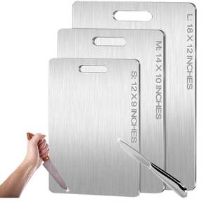 lot 20466 image: Titanium Cutting Board - 2026 New Upgrade 100% Pure Titanium Cutting Boards for Kitchen Double Sided Non Toxic Titanware Cutting Board,Hygiene Durable Dishwasher Safe Chopping Board (12L x 9W) (1 ONLY)