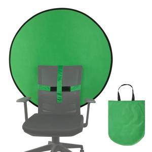 lot 20467 image: Cosmos 1 Pc Green Screen Backdrop 43 in  110 cm Diameter Foldable Portable Photography Background Green Screen Chroma Key Backdrop for Photography Photo Video Studio, Live Streaming, Video Meeting