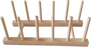 lot 20472 image: YOFAN Wooden Dish Rack with 5 Compartments - Drying Drainboard Storage Holder for Plates, Bowls, Cups & Pot Lids, Kitchen Cabinet Organizer (Wood Color)