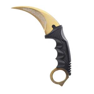 lot 20473 image: TOPOINT Karambit Trainer Knife No Cutting Edge Karambit Practice Training Knife Without Cutting Edge Trainer Tool with Sheath for Beginner 100% Safe Trainer Tool Color Golden