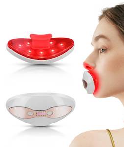 lot 20478 image: Red Light Device, FERNIDA 2 in 1 Lip and Eye Care Tool with Heated for Anti-Aging, Smooth Lip Wrinkles, Lip Plumper and Reduce Dark Circles, 4 Levels Heating Temps, White