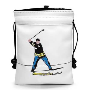 lot 20487 image: Funny Golf Valuables Bag with Drawstrings - Synthetic Leather Tee Pouch for Men, White Gifts for Golfer