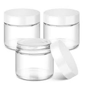 lot 12271 image: Small Glass Containers with Plastic Lids