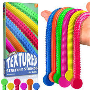 lot 12323 image: BunMo Textured Stretchy Strings 6 Pack Sensory Fidget Toys