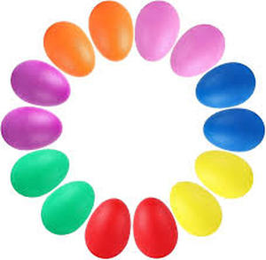 lot 15974 image: Colorful Plastic Easter Egg Shaker Maracas