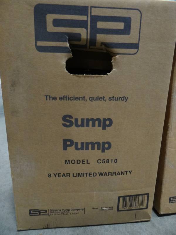 lot 3575 image: SE Sump Pump Model # C5810