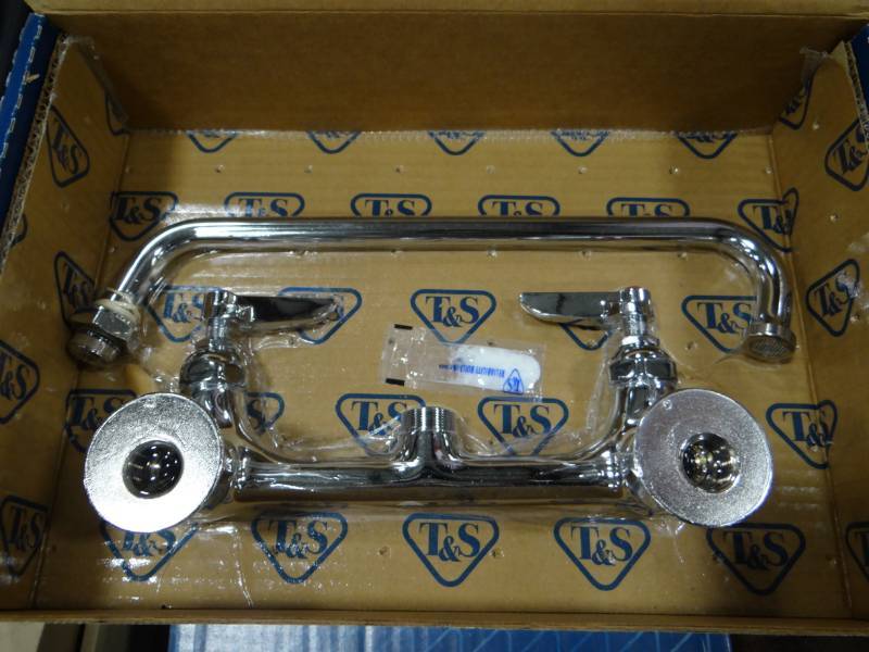 lot 3615 image: T&S Double Pantry Faucet Wall Mount