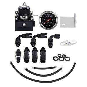 lot 1001 image: LokoCar Adjustable Fuel Pressure Regulator Kit Oil 20-80psi Gauge 6AN Return Adjustable Black