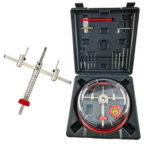 lot 1005 image: AeKeatDa Adjustable Hole Saw Cutter Kit 1-58 to 8��40-200mm�� with ABS Dust Cover for Recessed Lights Ceiling in Recessed Drywall & Ceiling Tile