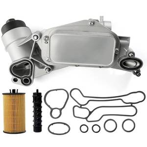 lot 1013 image: Engine Oil Cooler Filter Housing Assembly Adapter with Gaskets Compatible with 2008-2019 Chevy Cruze Sonic Aveo Malibu, Buick Cascada, Pontiac G3, Saturn Astra 1.6L 1.8L Replaces 918-432 25199751