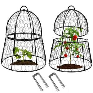 lot 1017 image: Decoroca 2 PCS Garden Cloches for Plants - Chicken Wire Plant Protectors from Animals, Outdoor Cloches Keep Squirrels, Rabbits & Birds Out of Vegetable - DIY in 5 Forms - Sturdy Anti-Rust Dome