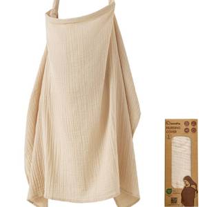 lot 1077 image: IBESTOPIA Muslin Nursing Cover for Breastfeeding, 100% Cotton Breastfeeding Apron, Lightweight & Breathable, Full Coverage with Adjustable Strap, 1 Pack (Linen)