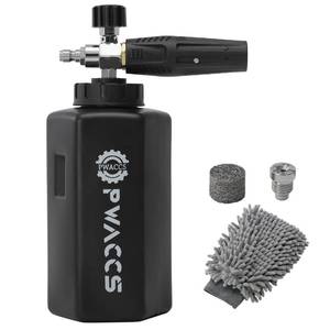 lot 1081 image: PWACCS Foam Cannon for Pressure Washer, Adjustable Car Wash Foam Cannon, Big Mouth Snow Foam Lance with 14 Quick Connect, Thick Foam Power Wash Foam Blaster 1.5 L, Additional Orifice Nozzle 1.1mm