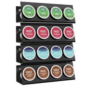 lot 1082 image: LifeMoreasy K Cup Holders, Acrylic Coffee Pods Organizer Stand Magnetic & Self-Adhesive Wall Mounted K Cup Stand for Kitchen Wall, Cabinet, Fridge (4 Pack for 16 Pods)