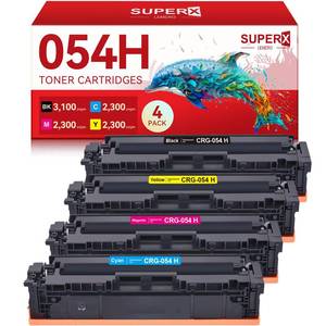 lot 1960 image: 054H Toner Cartridges Compatible for Canon 054H 054 Toner Cartridges Set 054 054H Toner Work for Canon Color ImageCLASS MF644Cdw MF642Cdw LBP622Cdw MF641Cw Printer (4-Packs for 054H Toner, BCMY)