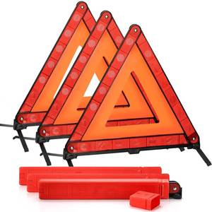lot 1969 image: Fasmov 3 Pack Triangle Warning Frame Triangle Emergency Warning Triangle Reflector Safety Triangle Kit, Emergency Triangle for Vehicles, Car Road Reflective Kit