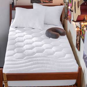 lot 1972 image: Bedsure Twin XL Mattress Pad - Soft Mattress Topper for College Dorm Room Essentials, Extra Long Twin Quilted Fitted Bed Cover Protector with 8-21 Inches Deep Pocket, Washable, White, 39x80 Inches