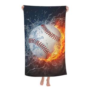 lot 2060 image: Baseball Sport Cool Ball Beach Towel Large Soft Absorbent Microfiber Quick Dry Oversized Bath Towels For Bathroom Men Boys Pool Camping Travel Swimming Picnic Sports
