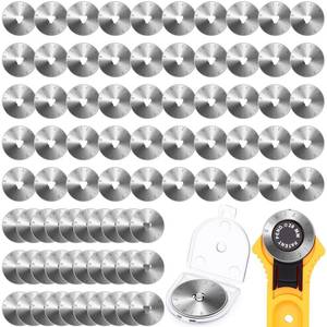 lot 2073 image: Honoson 80 Pcs 28 mm Rotary Cutter Blades with Scale Refill Steel Scale Rotary Cutter Replacement Blades Quilting Supplies for Fabric Arts Crafts Scrapbooking Sewing Cutting Paper