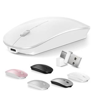 lot 2081 image: Normdecos Mouse for MacBook Wireless Bluetooth Mouse Laptop MacBook Air Mac Pro Rechargeable Silent PC iPad Optical Mice with Dual Mode Switch Bluetooth 5.23.0 and 2.4GHz USB Type-C Receiver White