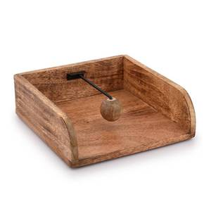 lot 2111 image: BHAVATU Rustic Farmhouse Wood Napkin Holder, Napkin Holder for kitchen Tables, Counter tops, Indoor and outdoor, Picnic, Restaurants, Cafe, Vintage Home decor (8 X 8 X 2.8)