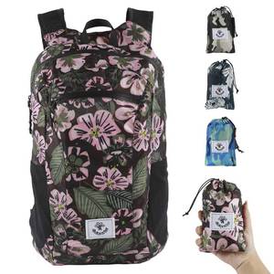 lot 2184 image: 4Monster Hiking Daypack,Water Resistant Lightweight Packable Backpack for Travel Camping Outdoor (Flower Pink, 16L)