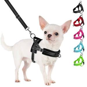 lot 2187 image: SlowTon No Pull Small Dog Harness and Leash Set, Puppy Soft Vest Harness Neck & Chest Adjustable, Reflective Lightweight Harness & Anti-Twist Pet Lead Combo for Small Medium Dogs (Black, XXS)