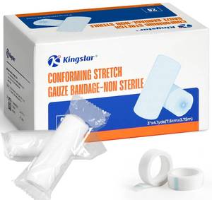 lot 2190 image: Gauze Rolls Bandages 3 x 4.1yds, Conforming Stretch Gauze Bandage 6 Inch, 24 Rolls Individually Wrapped Includes Medical Tape