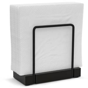 lot 2231 image: Wican Napkin Holder for Table, Bamboo Iron Standing Napkin Dispenser for Kitchen Dining Farmhouse Cocktail Picnic Bar Rustic Wood Holders for Paper Mail Bills Suitable for All Dining Room Decors Black