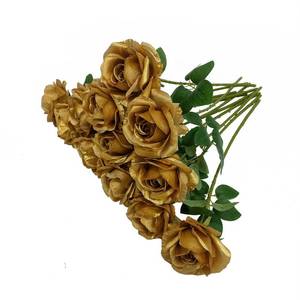lot 2233 image: ATFL Gold Rose Artificial Flowers,12 Pcs Artificial Roses with Stems for Wedding(Gold)