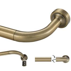 lot 3601 image: Lwiiom Dark Bronze Curtain Rod for Windows 28 to 120 Inch, Internal Splicing 1 Inch Diameter Disc, Adjustable Room Darkening Curtain with Aluminum Finials and Brackets, Wrap Around Design