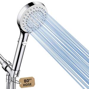 lot 3609 image: FASDUNT Shower Head with Handheld, High Pressure Handheld Shower Head with 80 Extra Long Stainless Steel Hose & Adjustable Bracket, Showerhead with ONOFF Switch for Pets Bath
