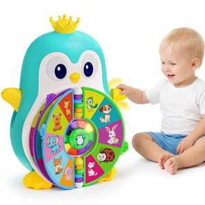 lot 3611 image: Musical Penguin Learning Toys for 1 Year Old Boy Gifts, Educational Baby Toys for 1-3 Year with 5 Themes, Sound & Light, First Word Teaching, 1st First Birthday Boy Girl Gifts for 12-18 Months