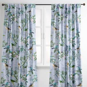 lot 3614 image: Maison d Hermine Curtains for Living Room 100% Cotton 96 inch Length Two Panel Light Filtering Curtains for Windows with Rod and Loop Pockets Gifts for Mothers Day (Solstice - Fair Blue, 50W x 96L)