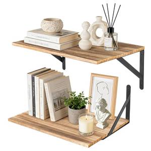 lot 3632 image: RedCall Floating Shelves,16W x 12D Wood Wall Shelves for Living Room,Bedroom,Kitchen, Office Storage