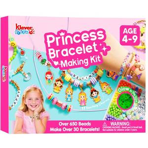 lot 4217 image: JOVA Klever Kits Princess Bracelet Making Kit, Jewelry Making Kit, Bracelets for Girls, Crafts for Kids, 4 Year Old Girl Birthday Gifts, Over 650 Beads, Make 30 Designs